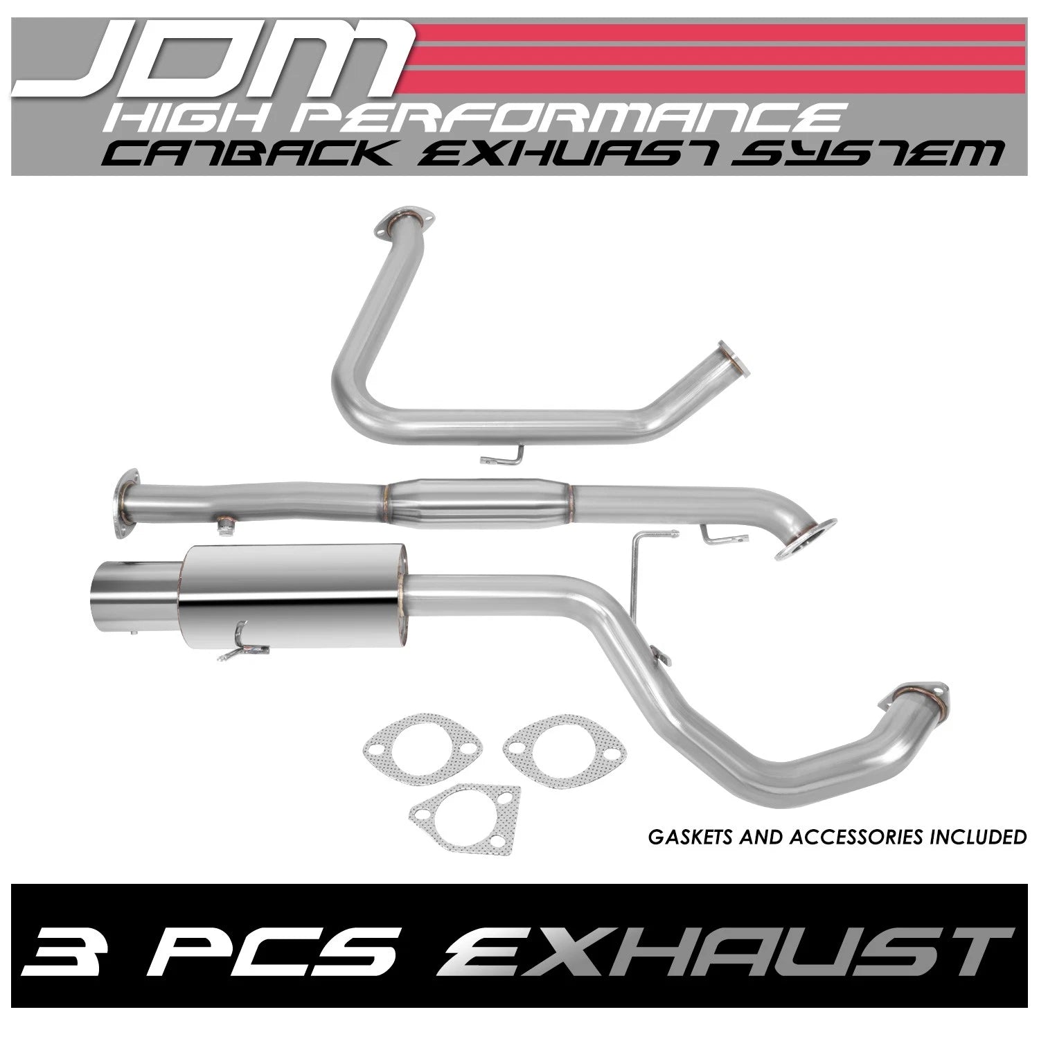 Stainless Catback Exhaust System for Mitsubishi Galant 2.4L (1999–2003)