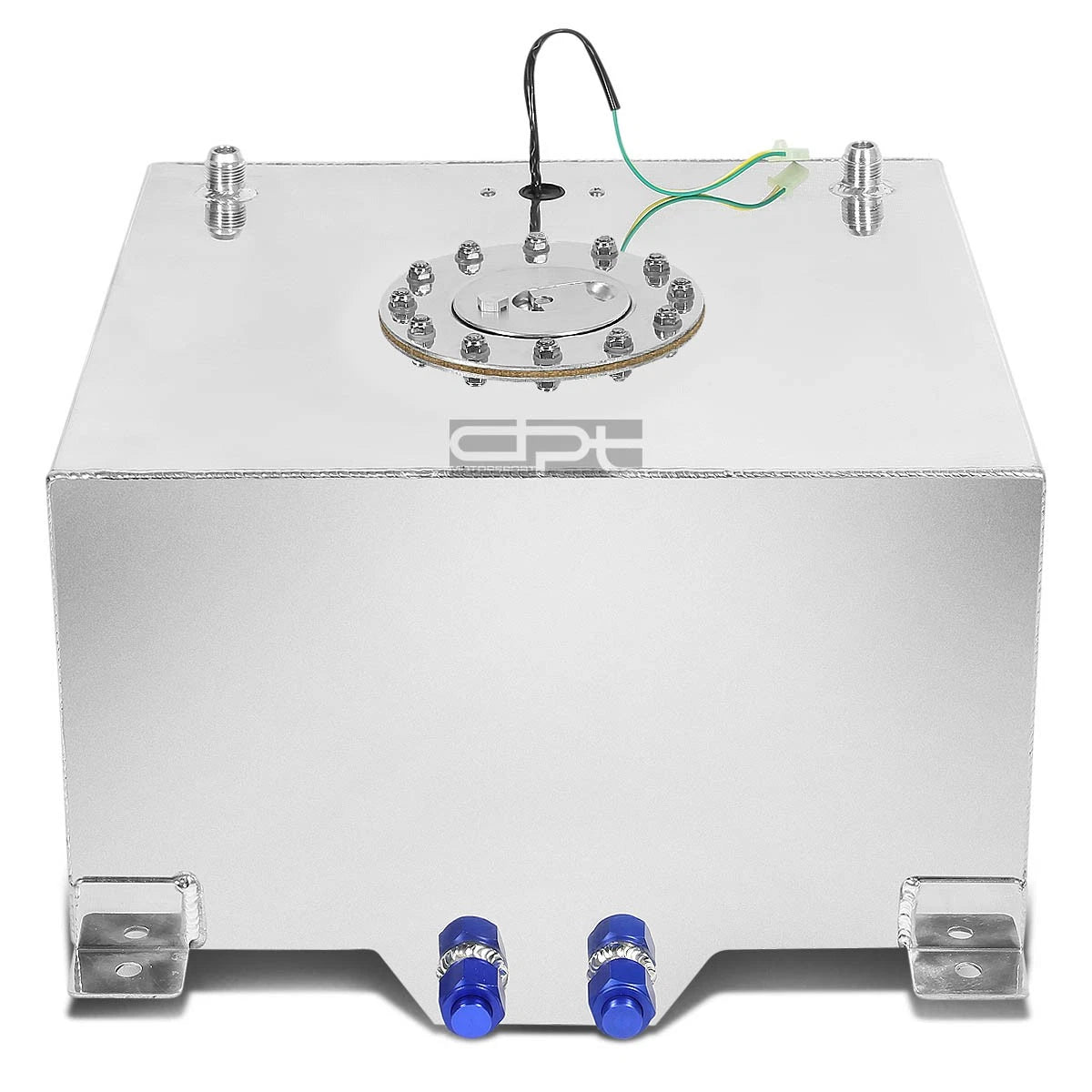 15.5 Gallon Lightweight Polished Aluminum Race Fuel Cell Tank + Level Sender