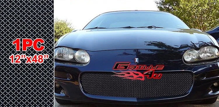 Black Stainless Steel Mesh Grille for Universal Fit (12" x 48")