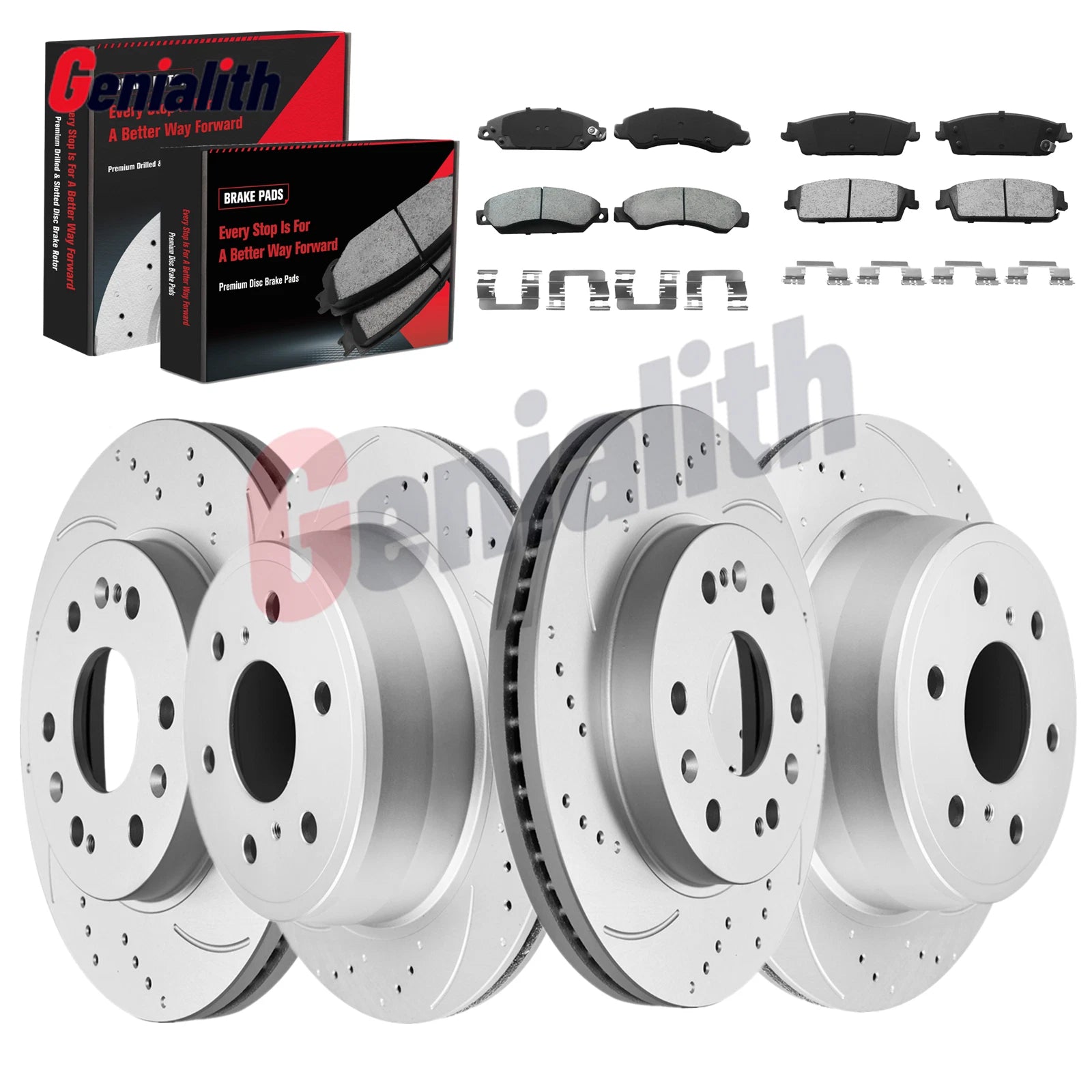 Front & Rear Ceramic Brake Pads & Rotors for 2007 Chevy Tahoe/Suburban/Yukon