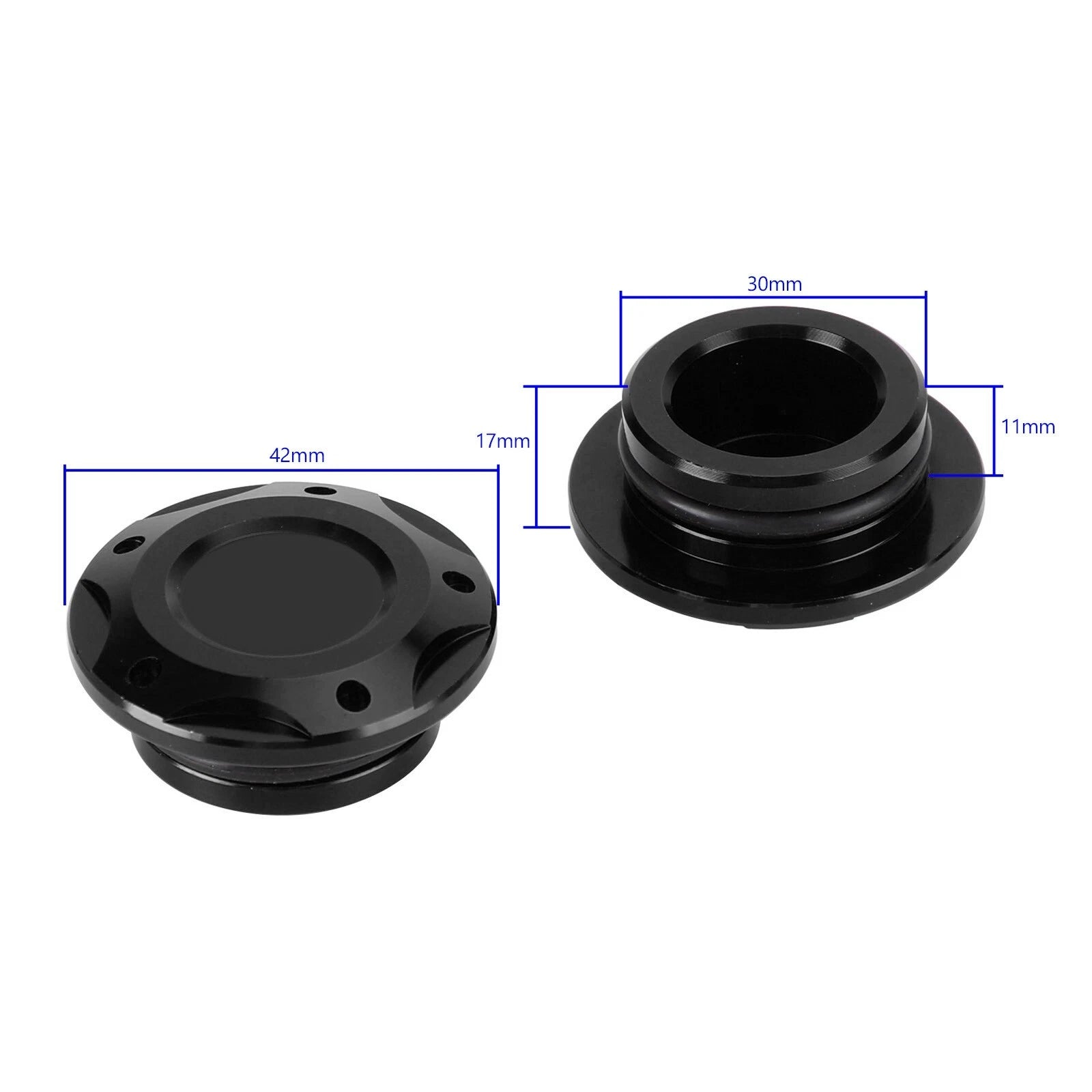 Aluminum Black Frame Hole Caps Plug Cover for Yamaha YZF-R3 R25 MT03 MT25 (2015–2023)