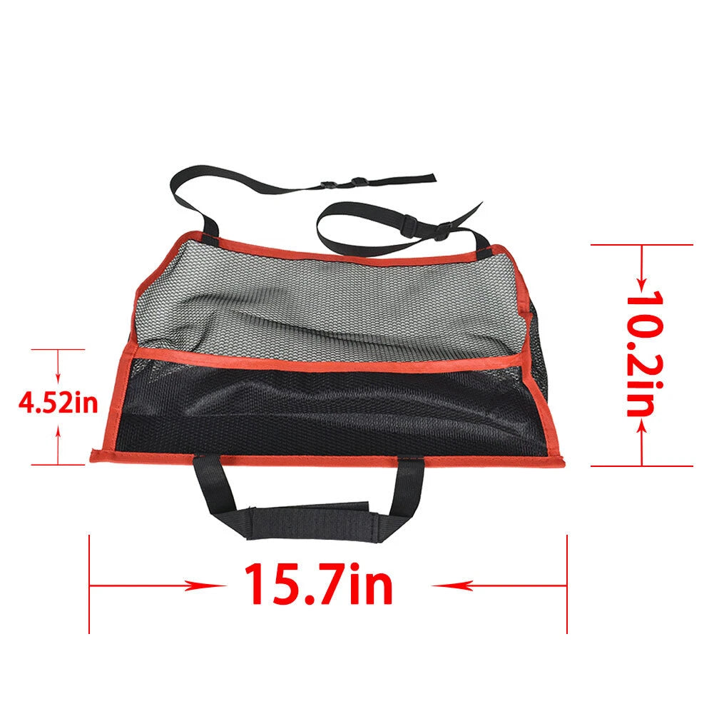 Car Seat Back Organizer Bag for Universal Vehicles (Black/Red)