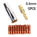 Set of 12 MIG Torch Welding Contact Tips 0.6/0.8/1.0mm for MB15