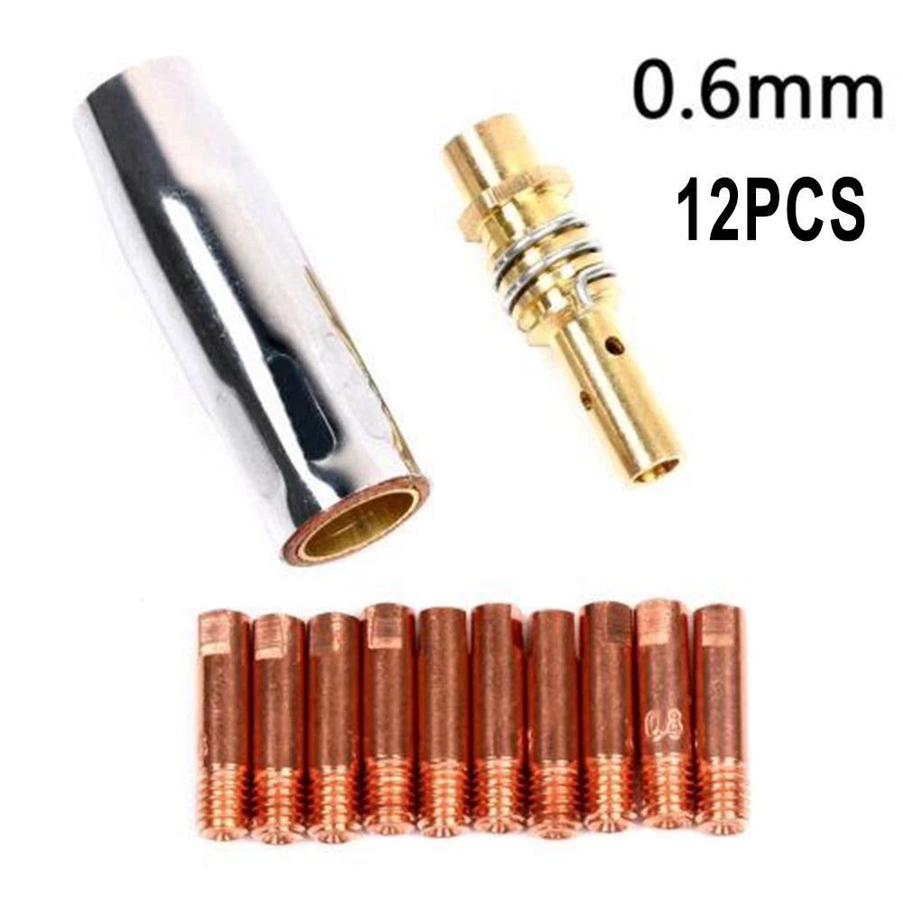 Set of 12 MIG Torch Welding Contact Tips 0.6/0.8/1.0mm for MB15