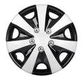 Set of 4 Wheel Hub Caps for Universal Vehicles (15") Black & Silver