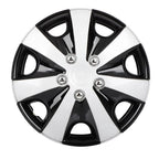 Set of 4 Wheel Hub Caps for Universal Vehicles (15") Black & Silver