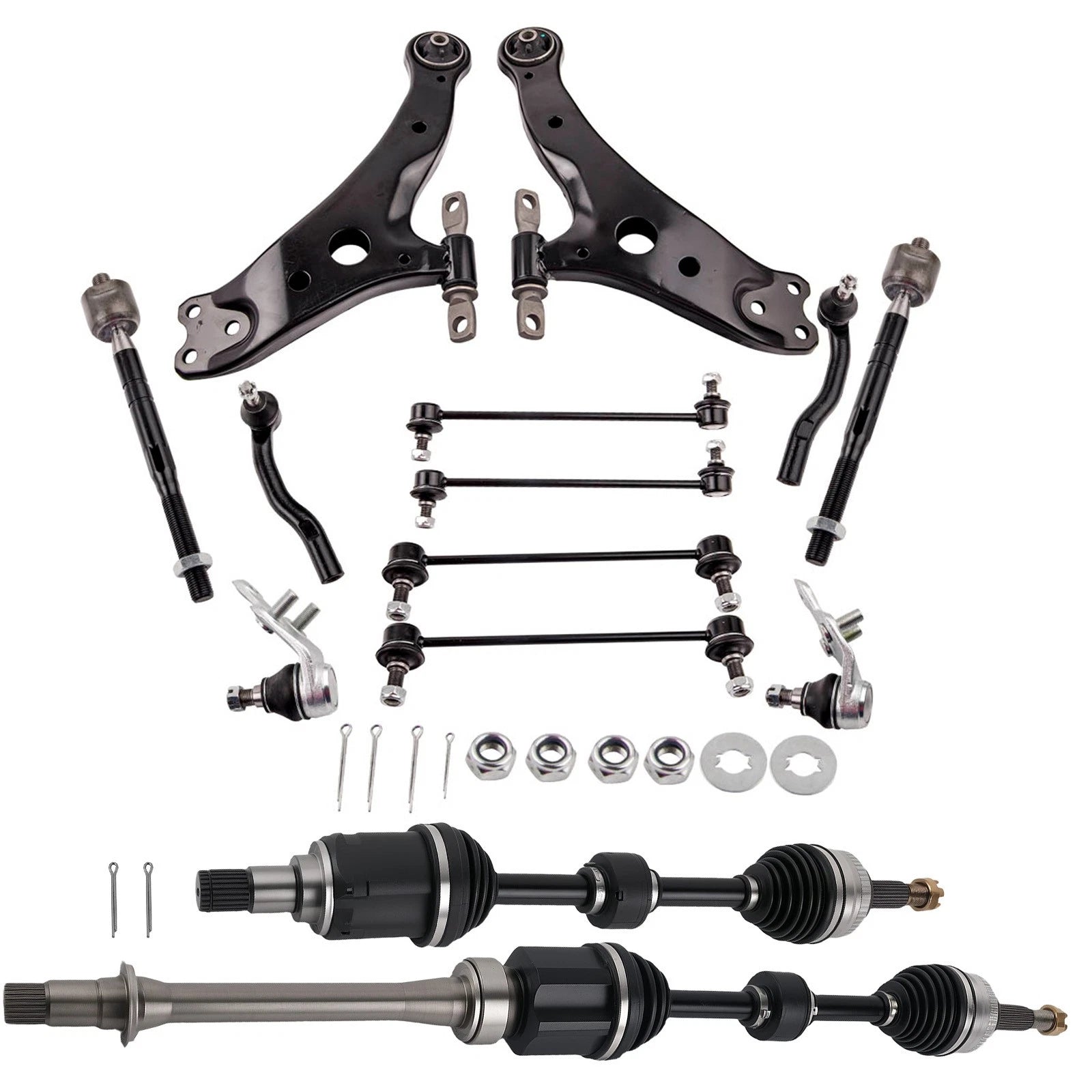 Set of 2 Front Lower Control Arms & CV Axle Shafts for Toyota Camry (2007–2009)