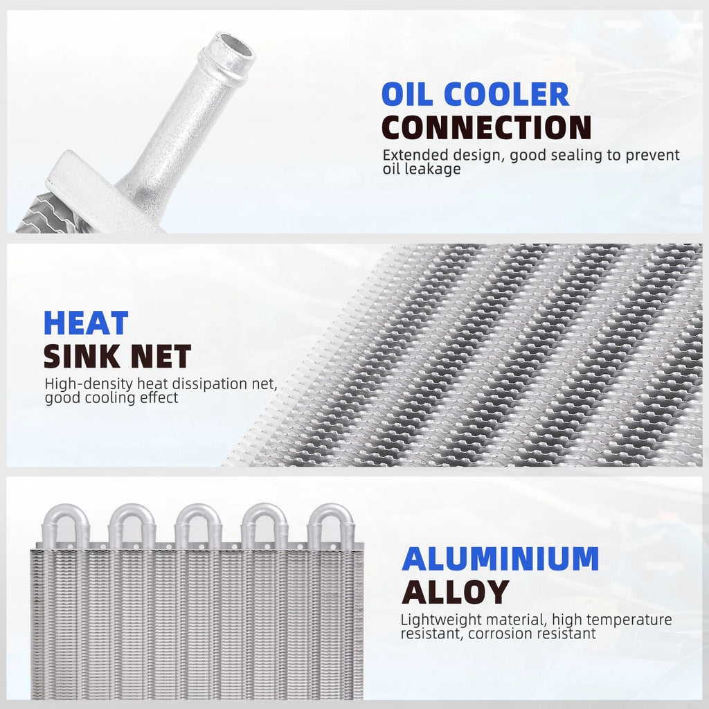 10 Rows Aluminum Remote Transmission Oil Cooler Radiator Kit