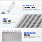 10 Rows Aluminum Remote Transmission Oil Cooler Radiator Kit