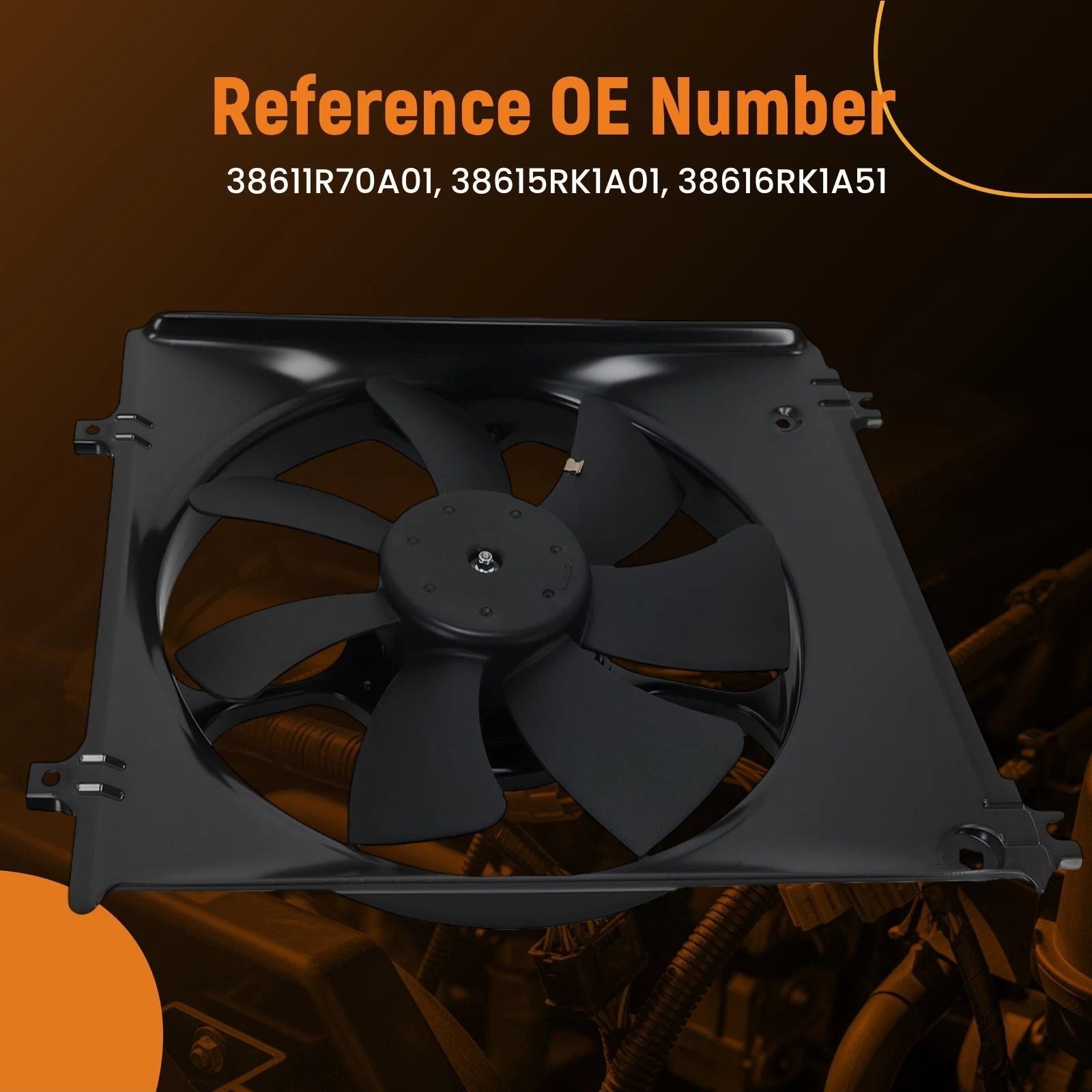 A/C condenser cooling fan for Acura TL (2009–2014) 38611R70A01 240W