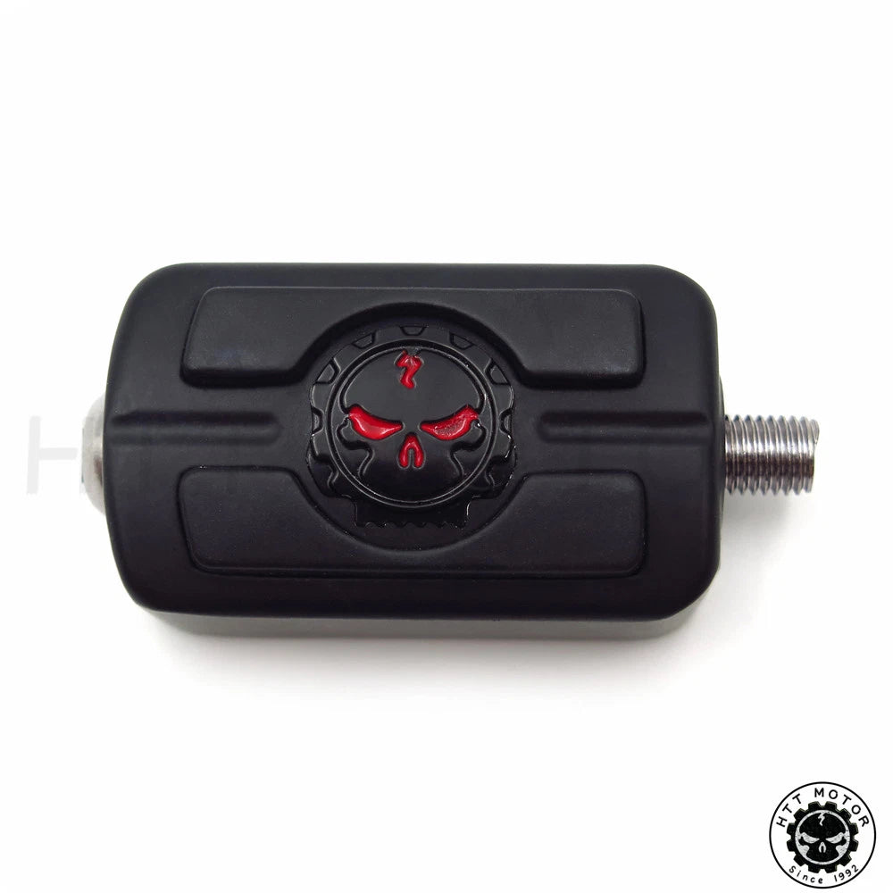 Black Skull Skeleton Head Shift Peg Cover for Harley Davidson