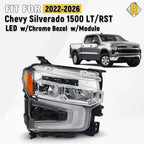 Full LED Headlight for Silverado 1500 LT RST (2022–2026) Chrome RH