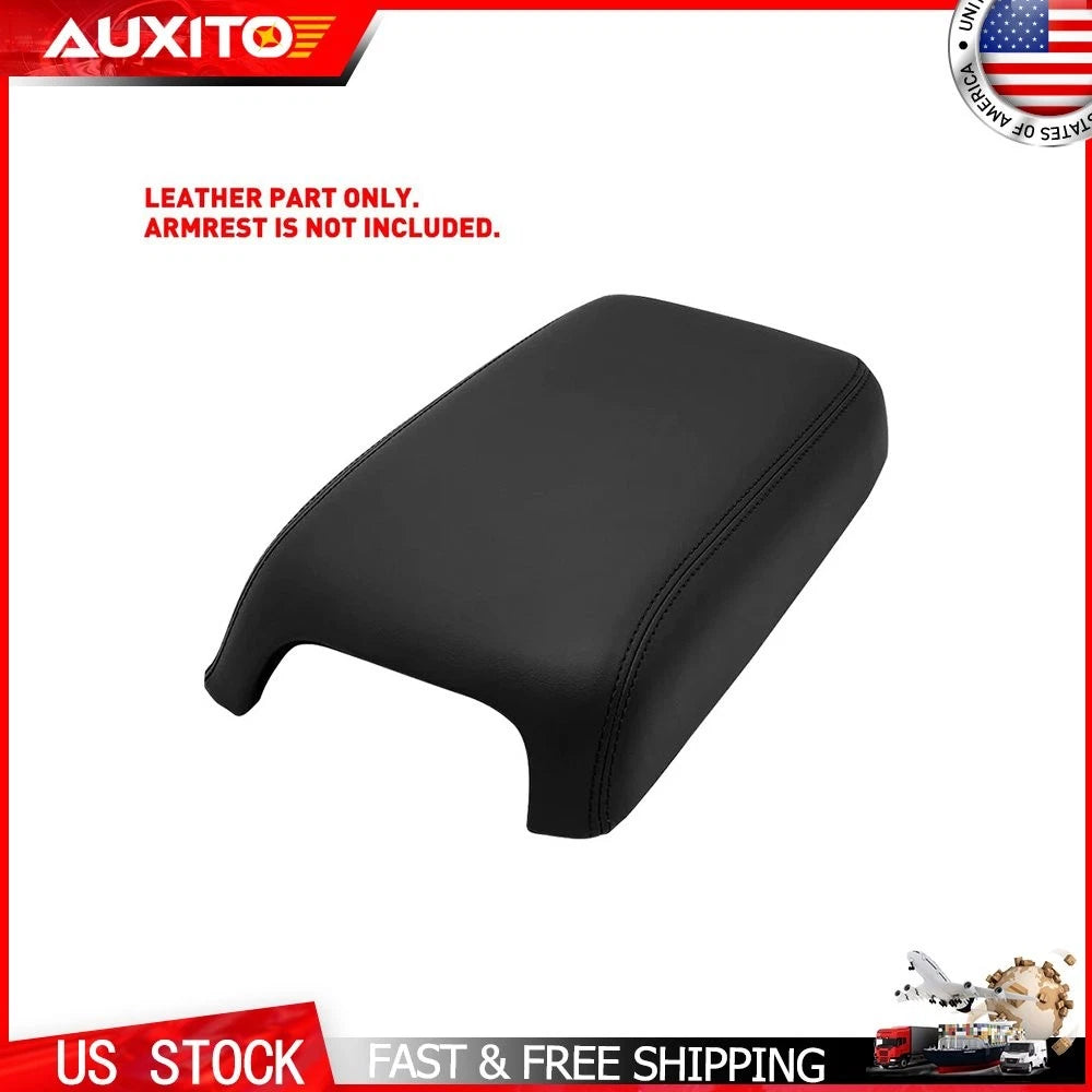 Black Leather Front Center Console Lid Armrest Pad for Dodge Charger (2011–2022)