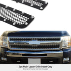 Stainless Black Rivet Mesh Grille Inserts for Chevy Silverado 1500 (2007-2013)