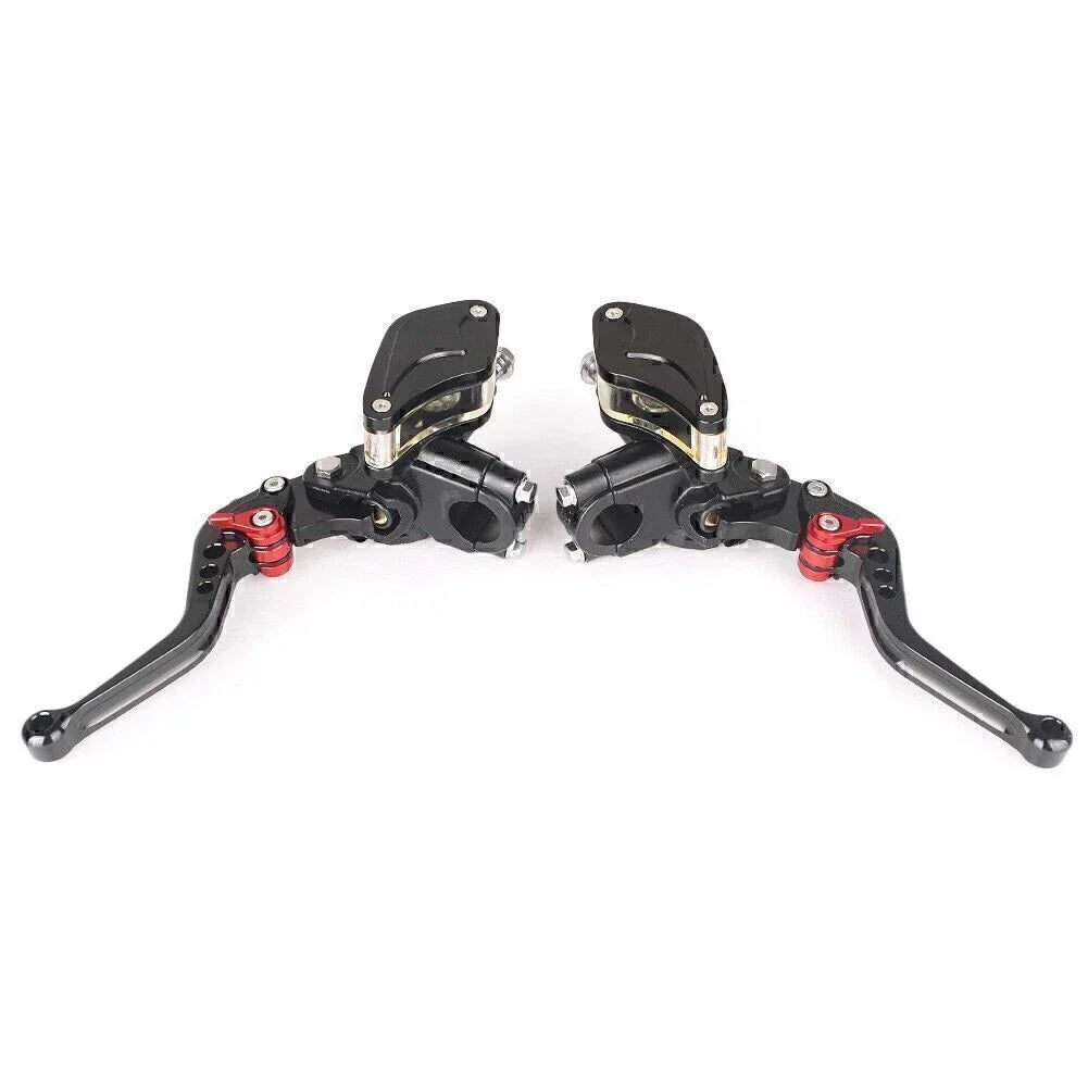 Black Clutch Brake Levers & Master Cylinder Reservoir for Motorcycle 22mm