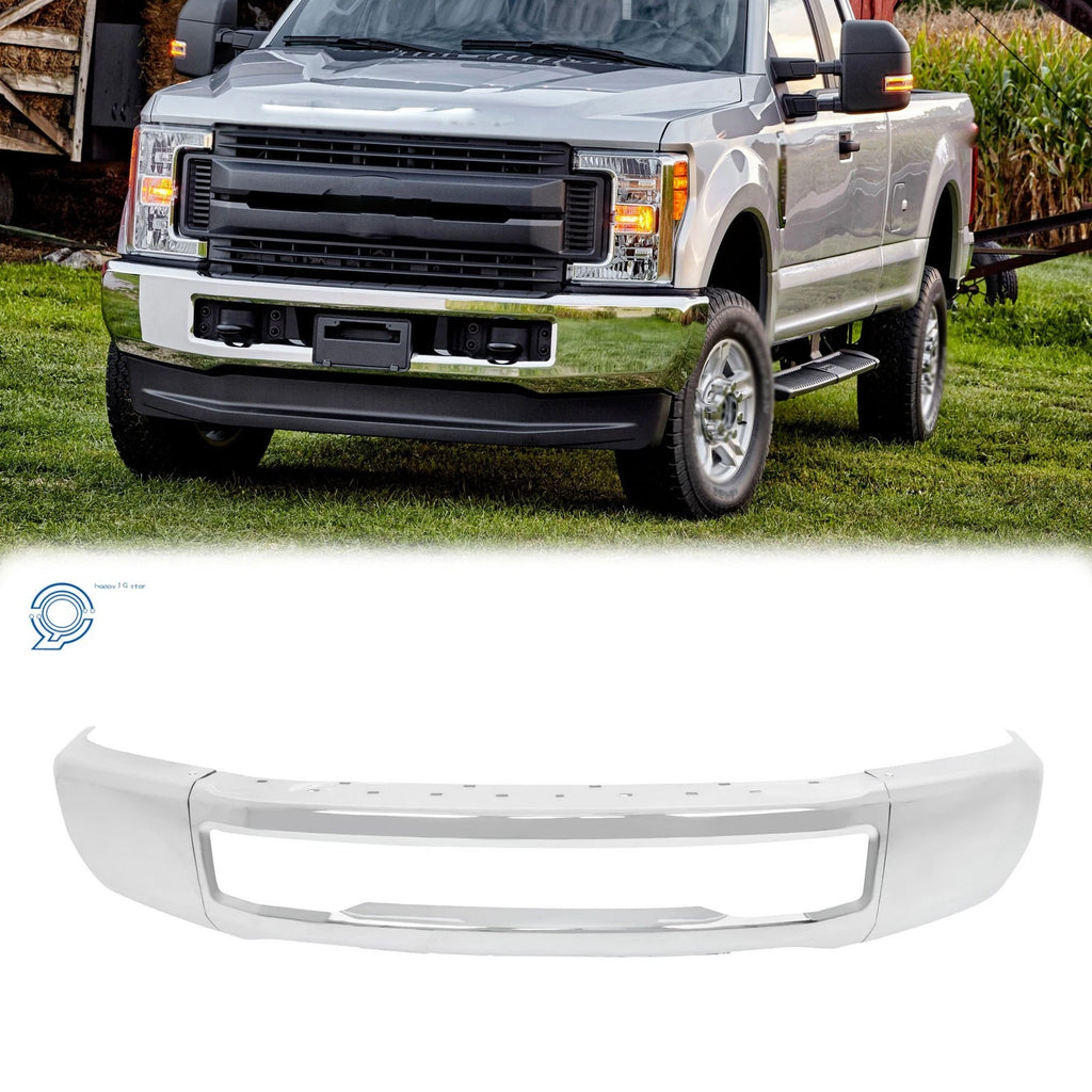 Steel Front Bumper for Ford F-250 F-350 (2017–2019) Chrome Split-Type