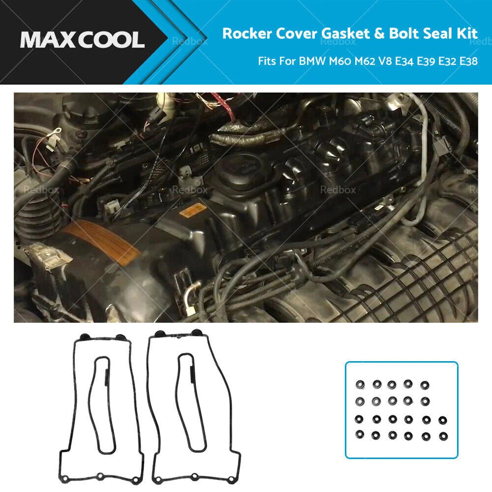 Rocker Cover Gasket & Bolt Seal Kit for BMW M60 M62 V8 E32 E34 E39 (1992–2003)
