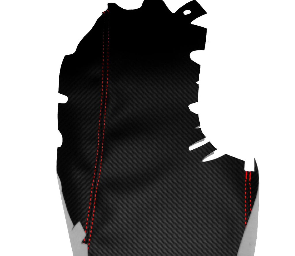 Console Armrest Cover for Lexus IS350 (2014–2016) PVC Carbon Fiber Red Stitch
