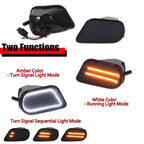 Set of 2 Switchback Dynamic Amber & White DRL Turn Signal Lights for Trans Am