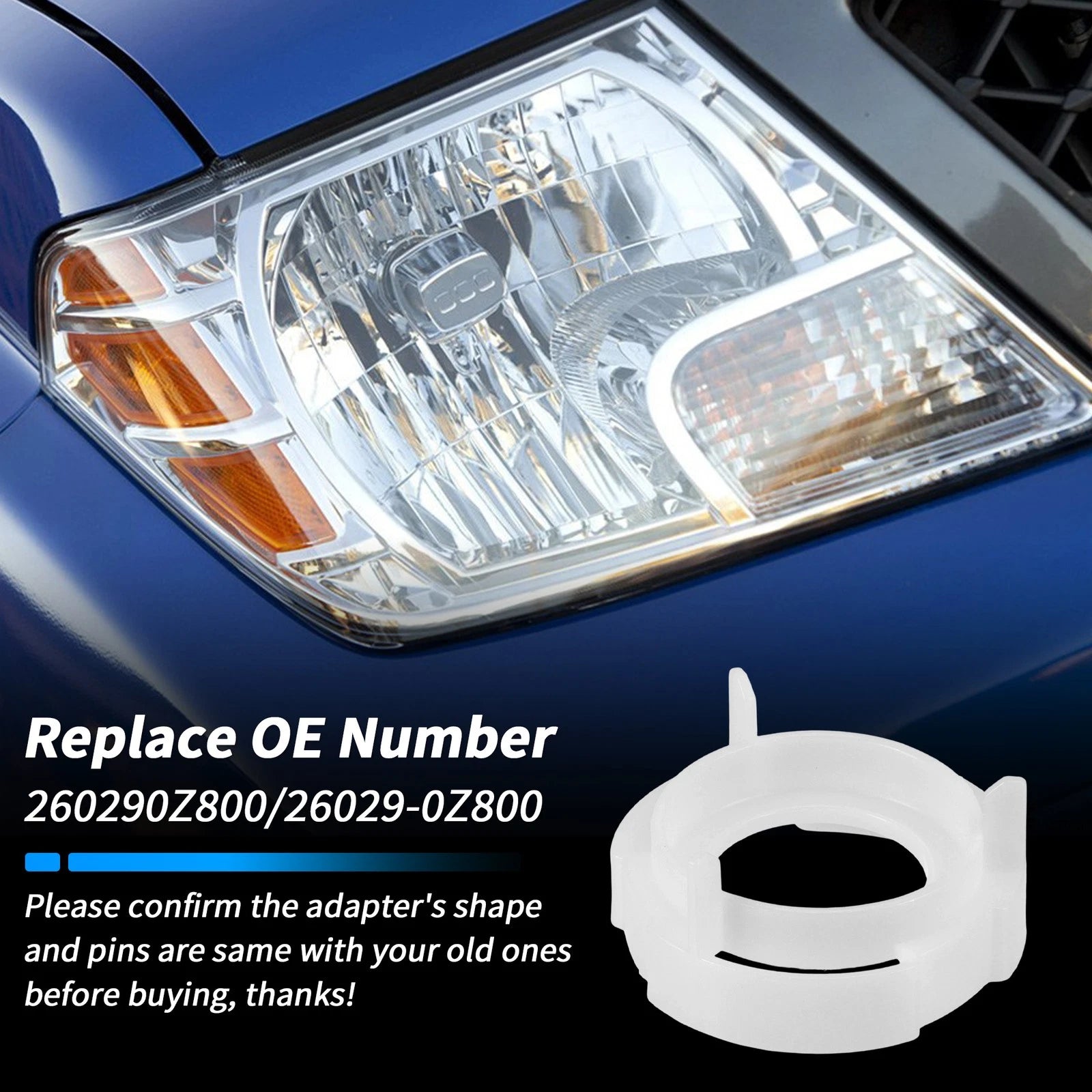 2pc Headlight Bulb Retainer Ring for Nissan Frontier Altima Murano (2005–2023) 260290Z800