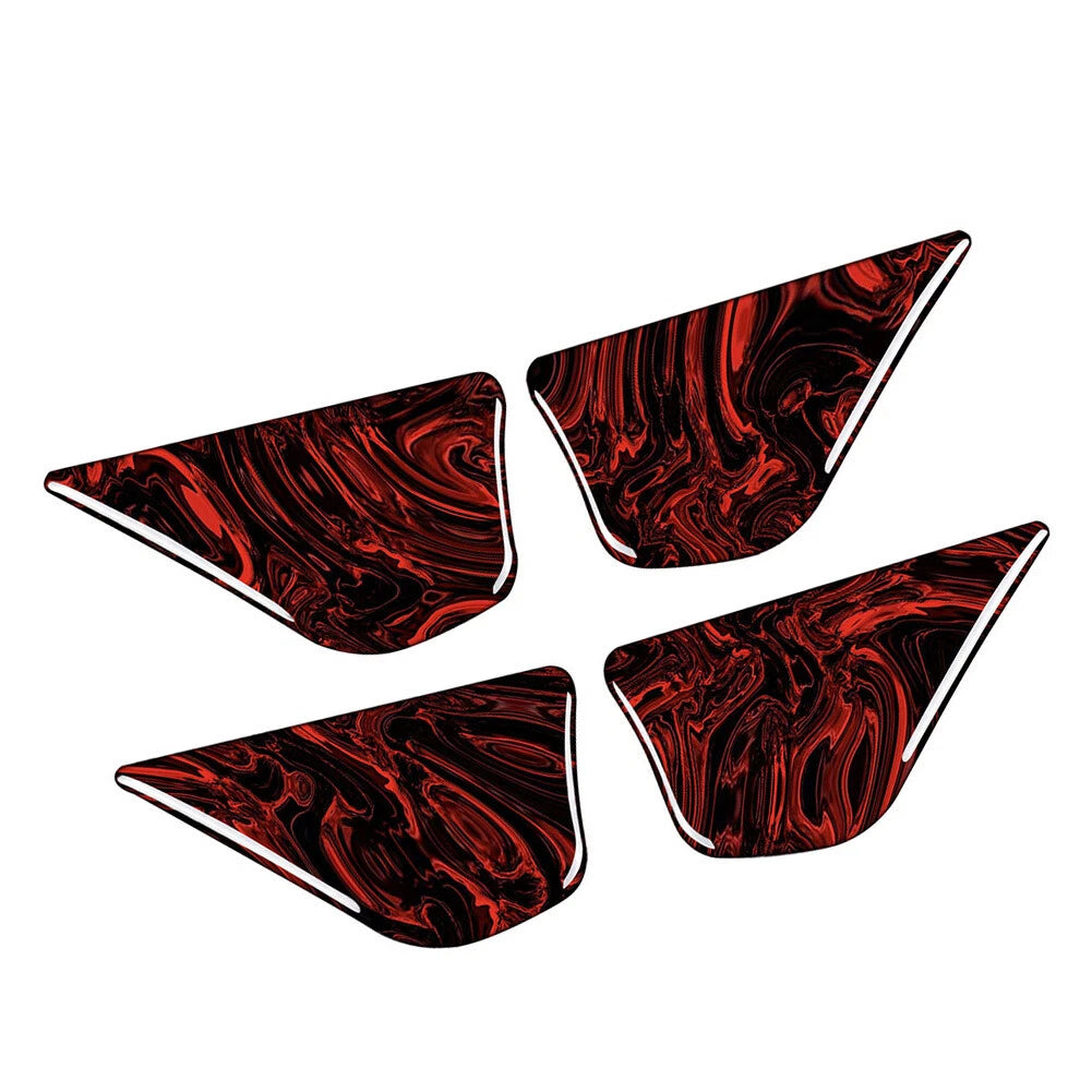 Set of 4 Fire Red Door Handle Bowl Cover Trim for Mercedes Benz E Class (2011–2018)