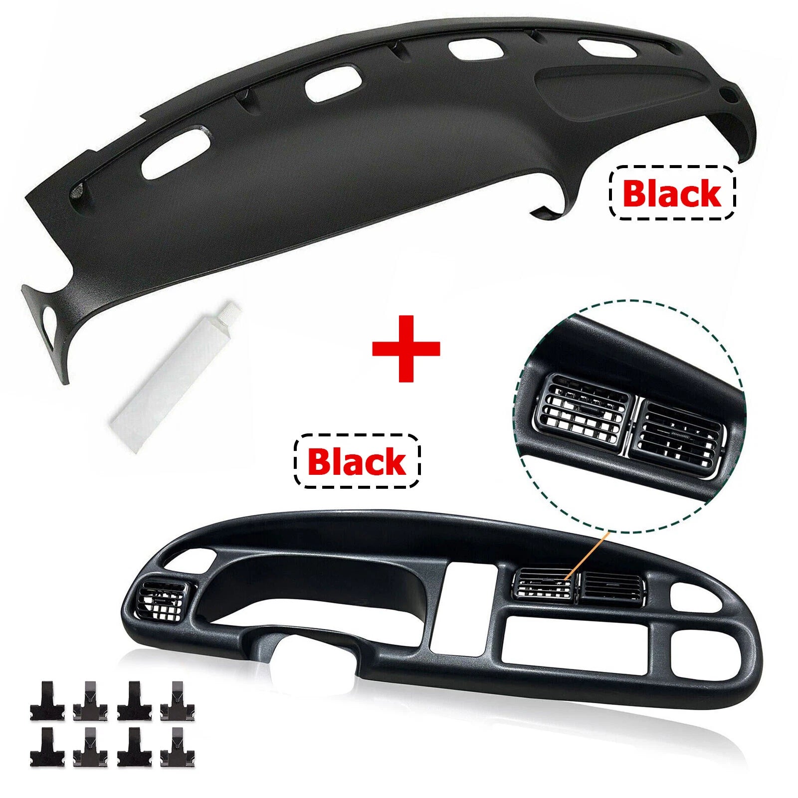 Dash Bezel & Dashboard Cover Overlay for Dodge Ram Pickup (1998–2002)