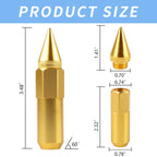 20x Spiked Racing Wheel Lug Nuts M12 x 1.5mm 60mm Arrow Style for Universal
