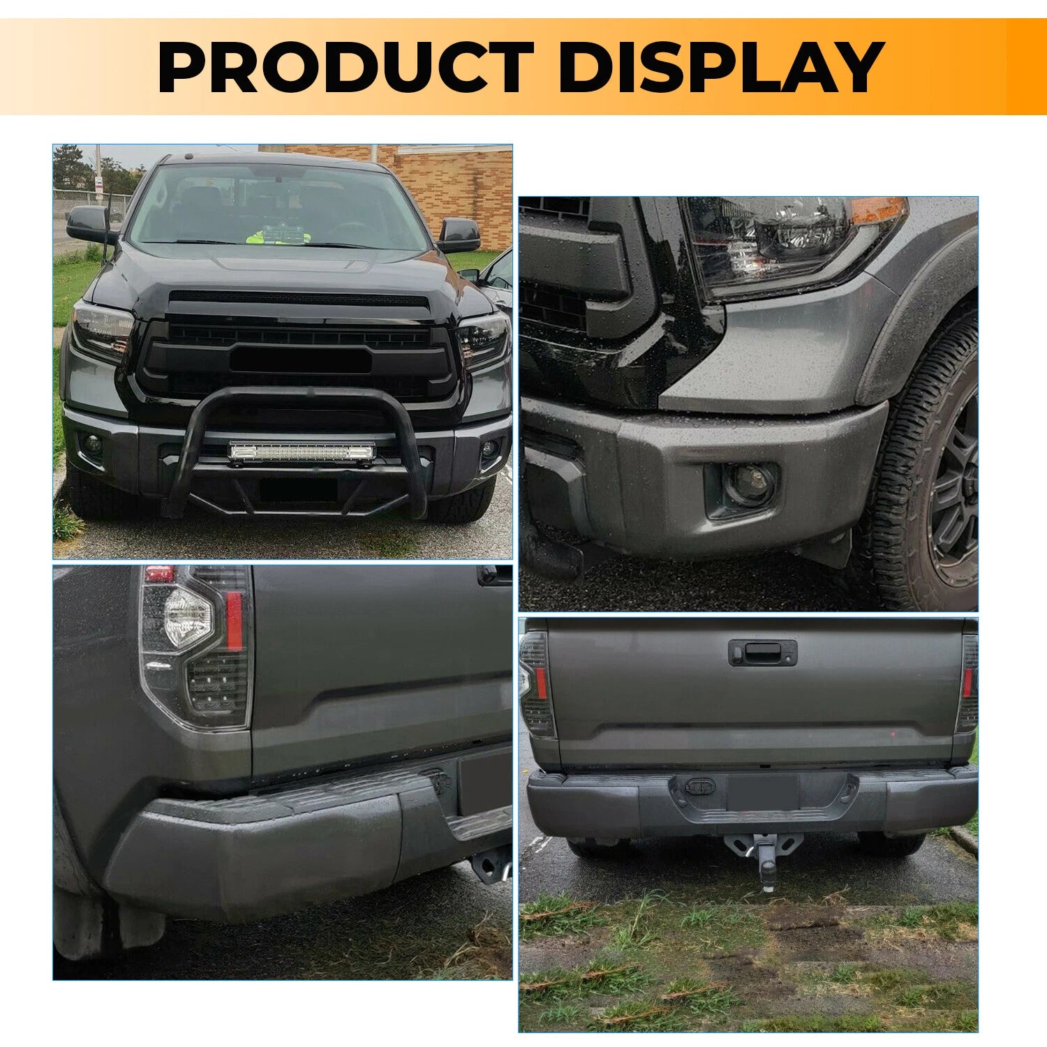 Set of 4 Bumper Covers for Toyota Tundra (2014–2021) Magnetic Gray 1G3