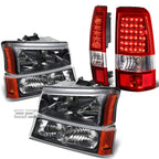 Headlight and Tail Light Set for Silverado (2003–2007) - Black, Chrome, LED