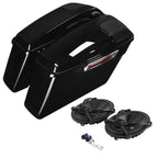 Vivid Black Hard Saddlebags with 5x7" Speaker for Harley Touring (2014–2024)