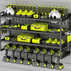 4-Layer Power Tool Organizer Wall Mount for High-Capacity Storage - 8 Drill Holder