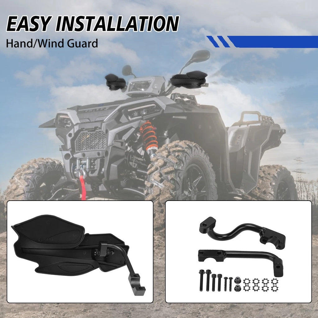 Left Right Hand Guard & Bracket Kit for Polaris Sportsman 1000 570 800 850