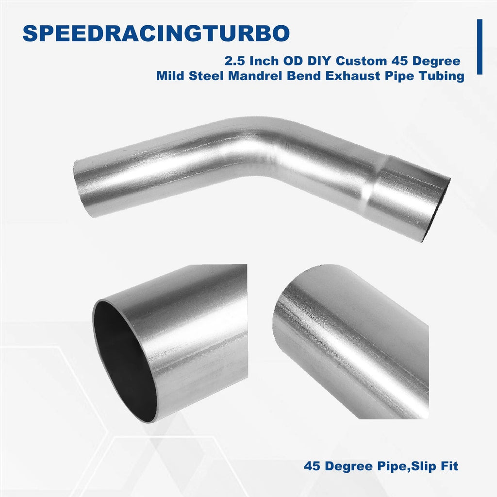 Set of 4 Mandrel Exhaust Tubing 2.5" 45 Degree Bend for Custom Applications