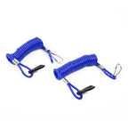 Lanyard Safety Rope 2 x Floating Safety Ropes Blue Spring Hook for Boats