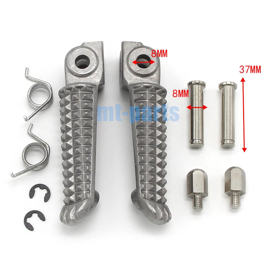 Silver Front Footrest Pegs for Yamaha YZF R6 YZF600 R6 (1999–2020)