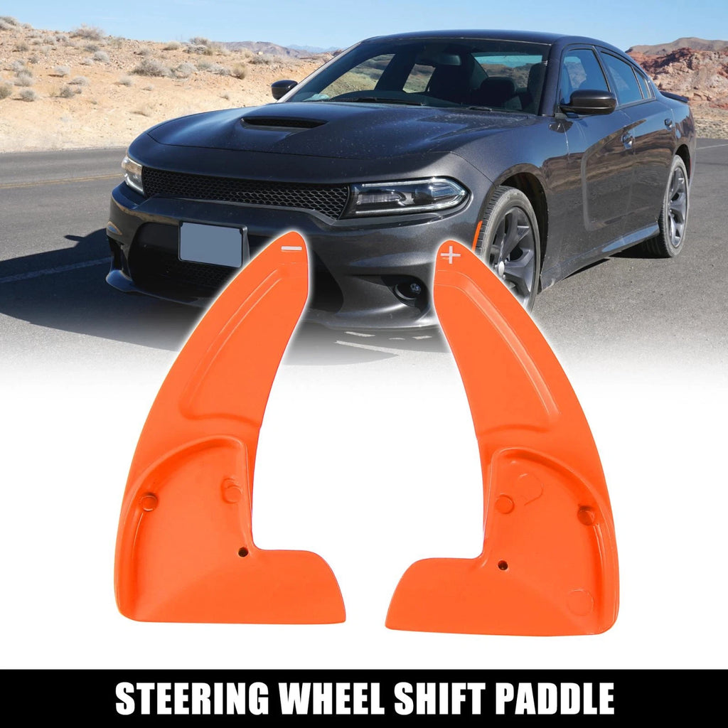 Pair Orange Steering Wheel Paddle Shifter Cover for Dodge Charger Challenger (2015–2023) 745065577875