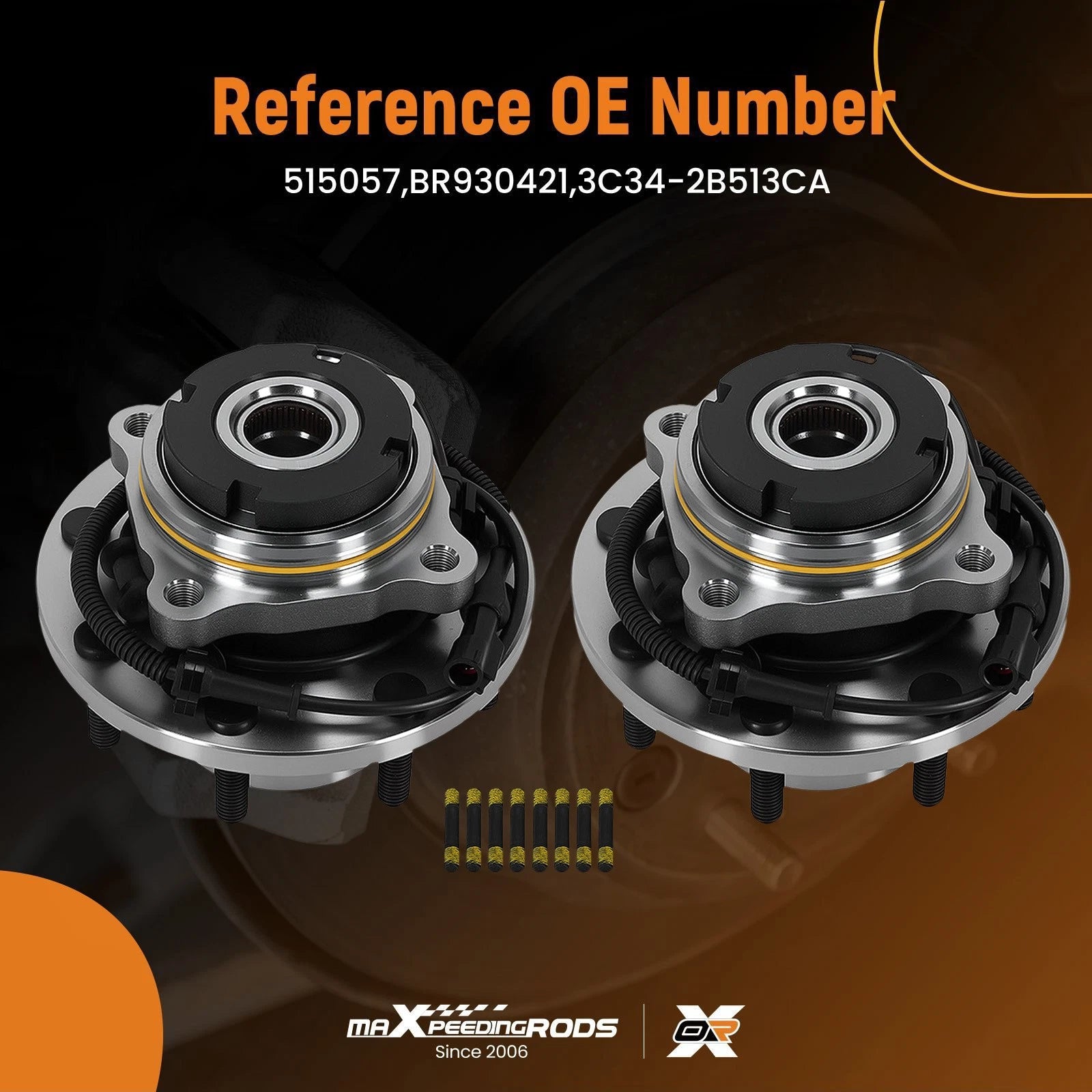 Front Hub Pair for Ford F250-F550 (1999–2004) 4WD 8 Lug ABS