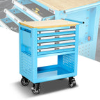 4 Drawer Roller Tool Chest Cabinet for Garage Storage (Blue)
