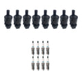 Set of 8 Ignition Coils & Denso Iridium Spark Plugs for Escalade H2 (2002–2006)