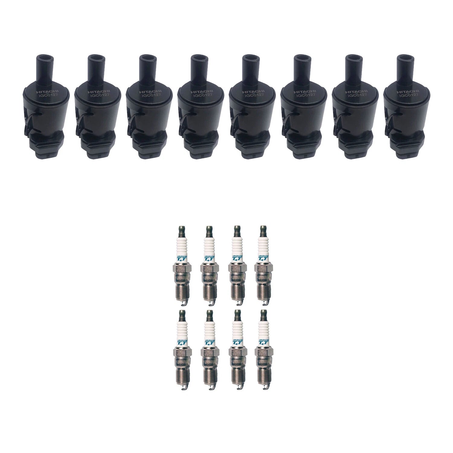 Set of 8 Ignition Coils & Denso Iridium Spark Plugs for Escalade H2 (2002–2006)