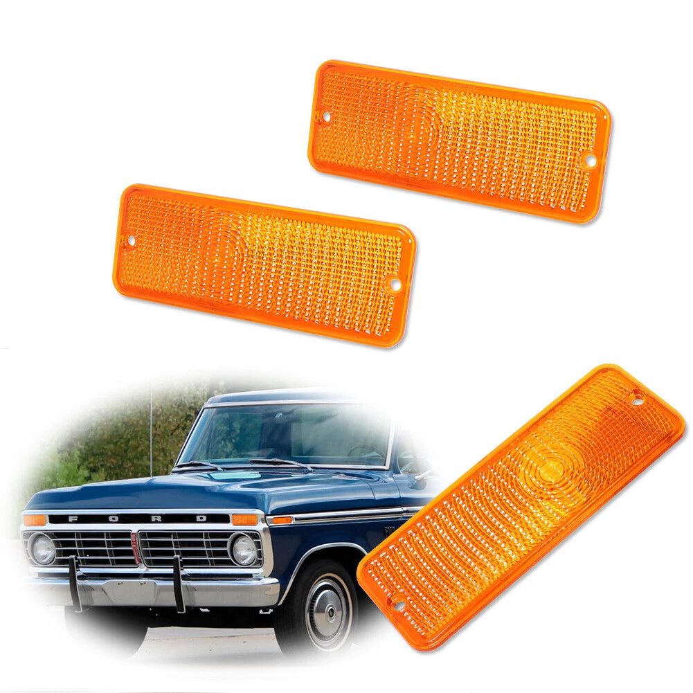 Front Bumper Amber Signal Light Lens for Ford F-100 (1974–1977)