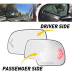 Pair Heated Side Mirror Glass w/ Turn Signal for Chevy GMC Cadillac