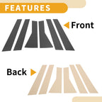 6 Pcs Window Trim Cover for Subaru Forester (2019–2023) Black Carbon Fiber