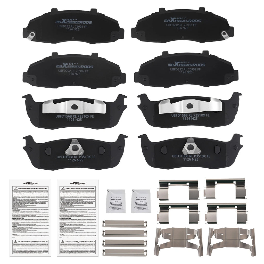Set of 4 Brake Pads for Ford F-150 (1999–2004) Lincoln Blackwood (2002)