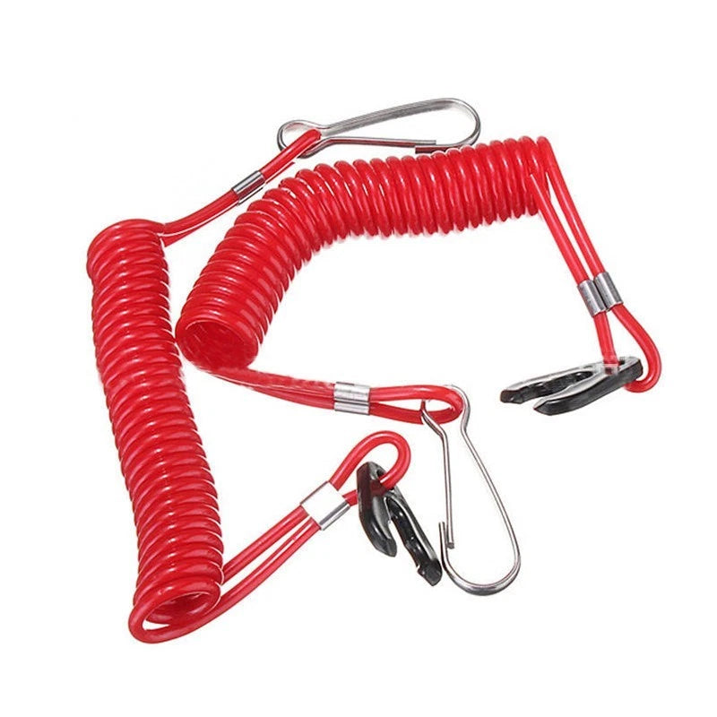 Outboard Engine Switch Lanyard Safety Clip Key Red Waterproof