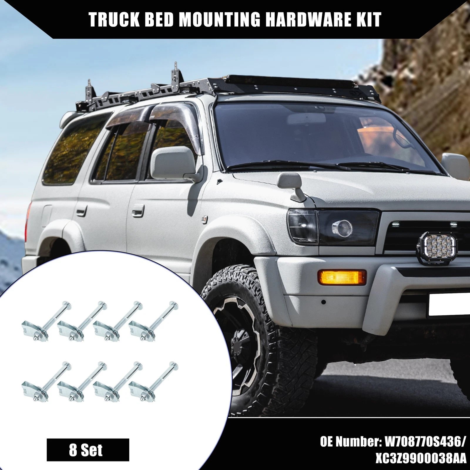Set of 8 Truck Bed Mounting Hardware Kit for Ford F250 F350 (1999–2016) W708770S436