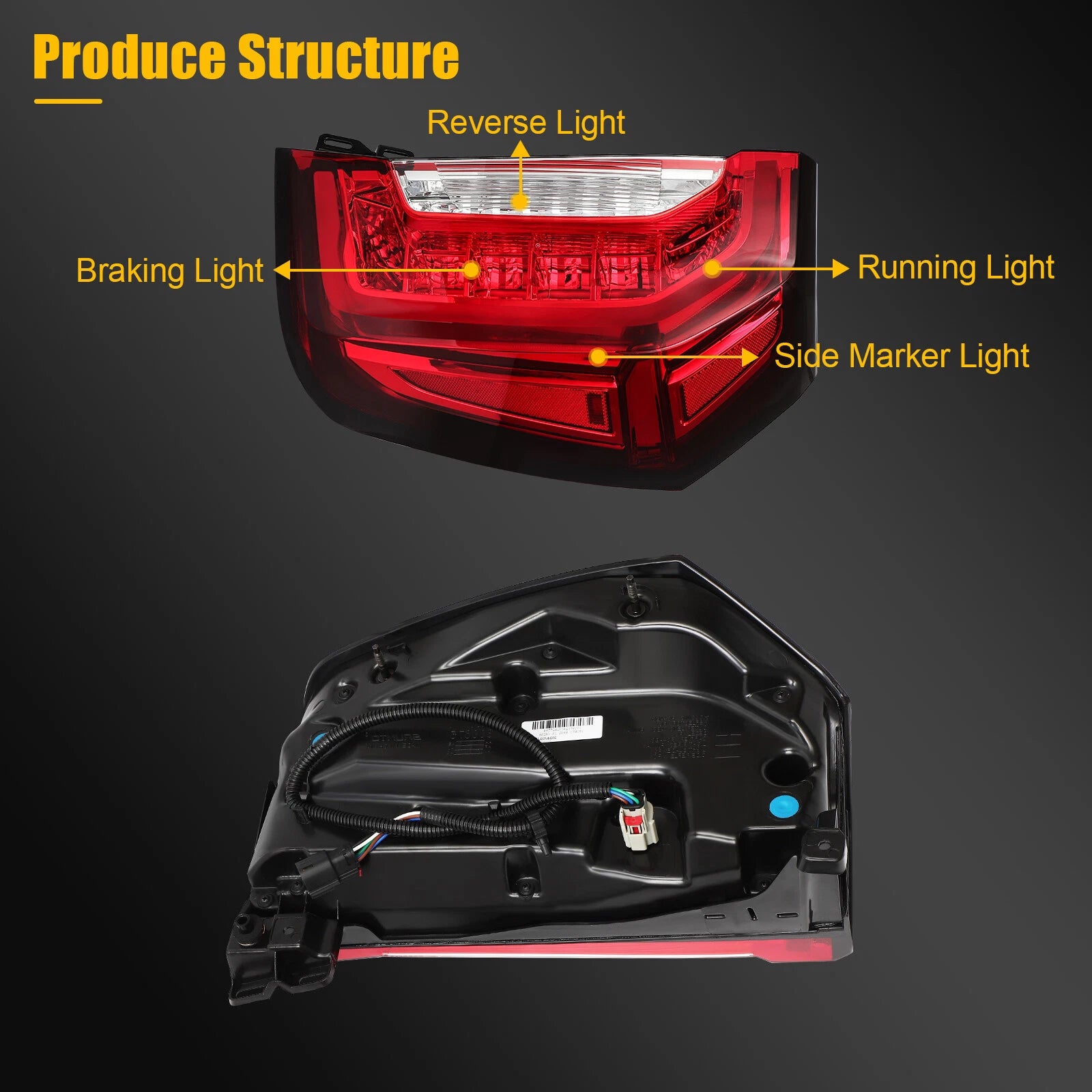 Pair LED Tail Light Assembly for GMC Yukon Yukon XL (2021–2024)