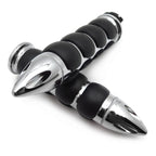 Chrome Bullet Rubber Hand Grips for Harley Chopper Bobber Touring Sportster