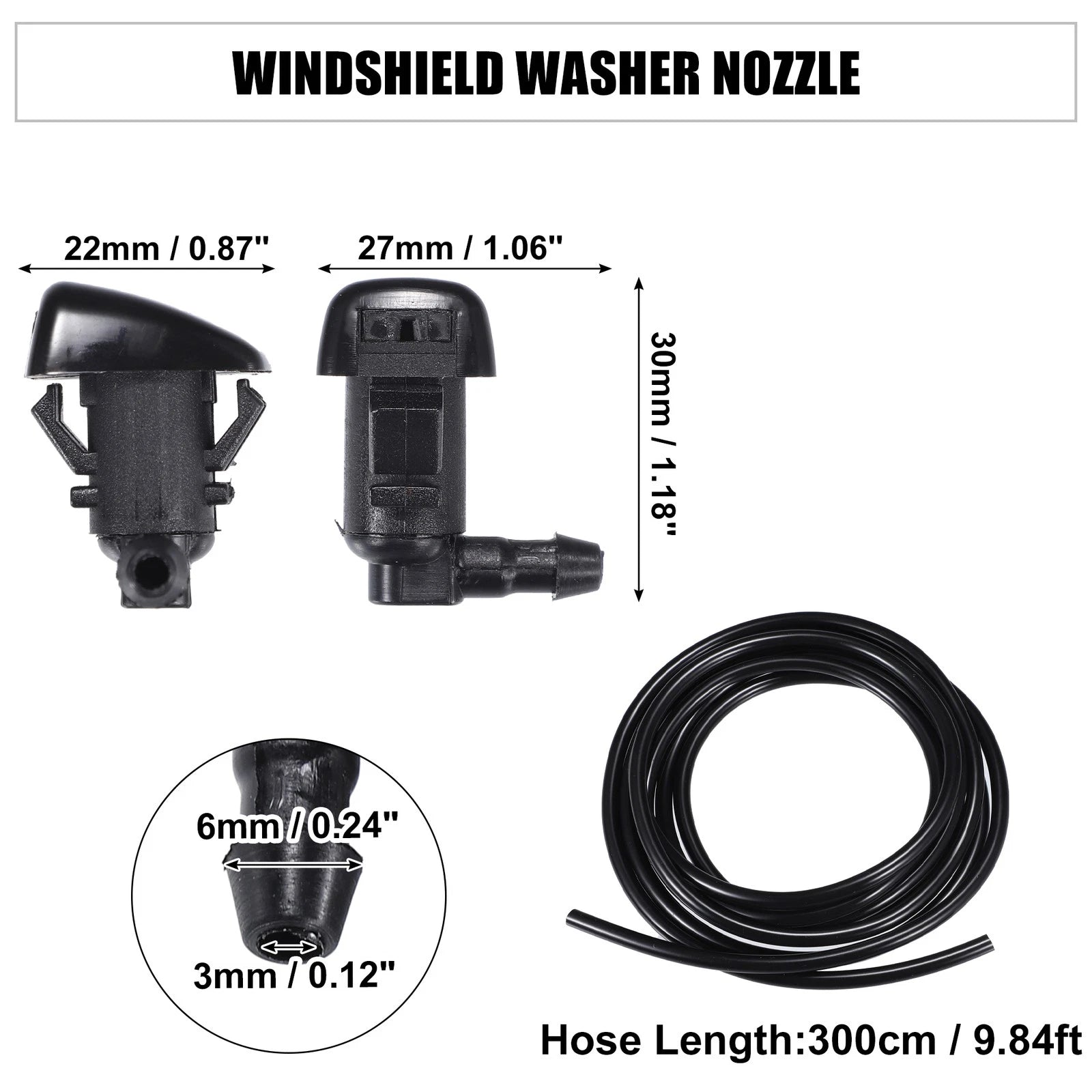 Set of 2 Windshield Washer Nozzles for Chrysler 300 (2005–2010) No. 68260029AA