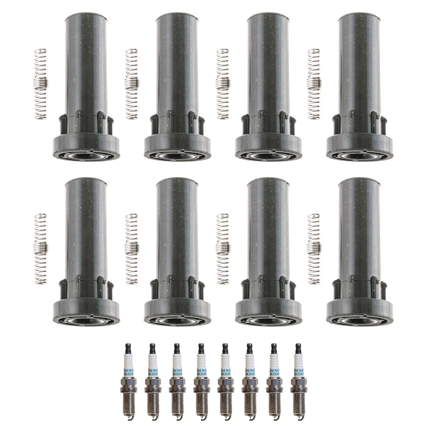 Set of 8 Iridium Spark Plugs & Coil Boots for Ram 1500 V8 (2009–2010)